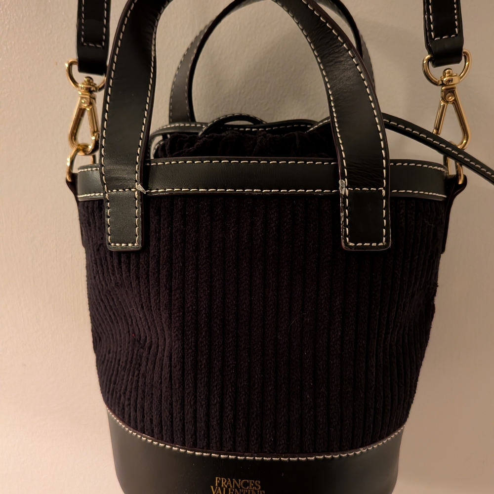 Frances Valentine BLK CORDUROY Small Bucket Bag - Picture 3 of 6